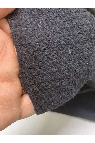 Yiğit Kumaş Black Tweed Fabric, Piece 220X85 cm