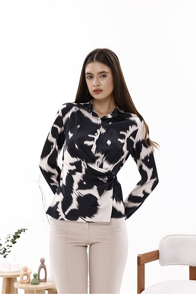 Fashionbox Fashion Box Patterned Buttoned Women's Bluz 24444