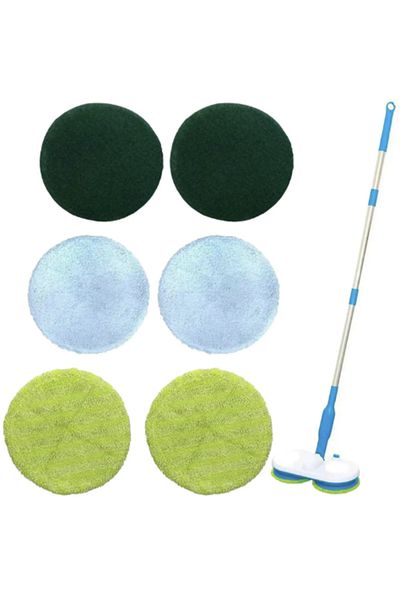 DAR Cordless electric rotary mop, with dual heads and reusable cloths, 105 RPM
