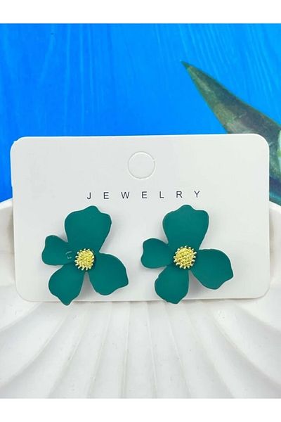 BirYıldızOl Mineli Small Size Narcissus Flower Earrings