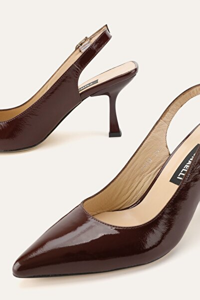 TUNAELLİ KADIN BORDO RUGAN HAKİKİ DERİ 34-35-41 NUMARA ORTA TOPUKLU TOKALI ARKA AÇIK AYAKKABI