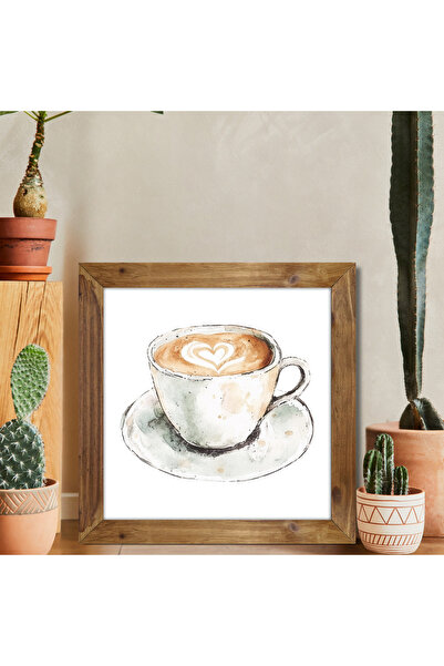 woodhomeworks Tek Parça Gerçek Ahşap Çerçeveli Mutfak Dekor Tablo kare