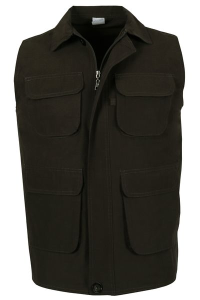 Modarar Men's Linen Vest Regular Fit Collar Khaki Color Rar01310