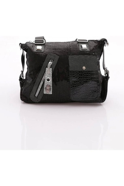 Ovebu Merli Black Skin Shoulder Bag