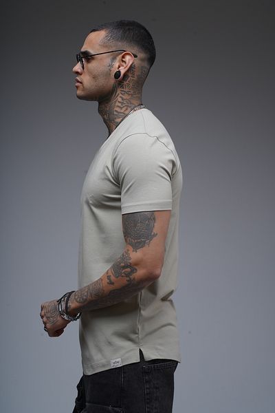 Butik Trend We V-Neck Lycra Single Jersey Fabric Regular Fit T-Shirt