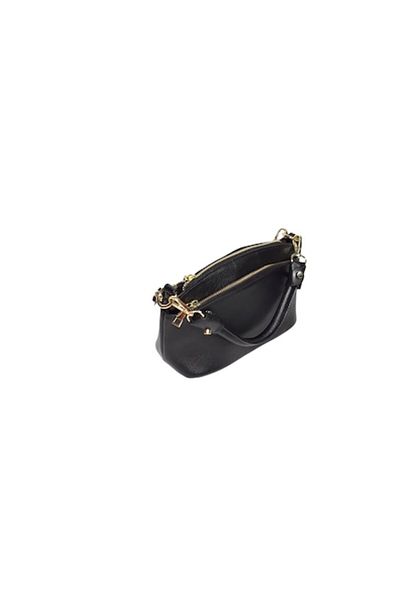L-line fashion Women's bag, made of genuine leather, black, 23 x 14 x 10