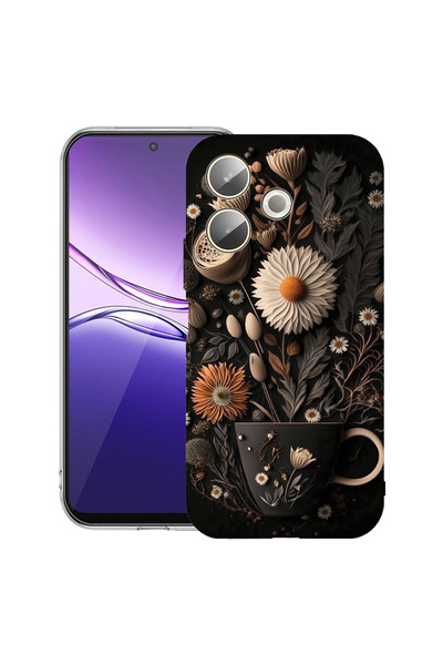 bestcase Carcasă transparentă din silicon pentru OPPO A5 Pro 5G, Happy Flower...