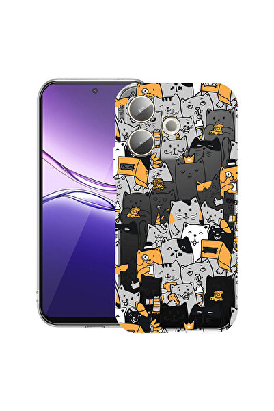 bestcase Carcasă transparentă din silicon pentru OPPO A5 Pro 5G, model pisică...