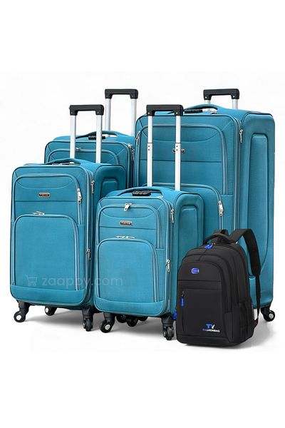 ZAAPPY Soft Material (20/24/28/32 Inch) Luggage - Stylish Backpack Combo, Peack Blue