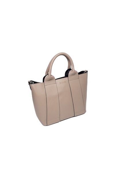 L-line fashion Women's bag, made of genuine leather, gray, 32x13x22