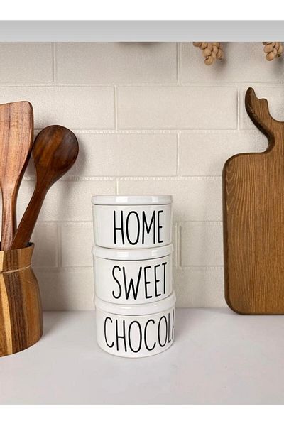PİNK DESİGN KİTCHEN Porcelain Vacuum 3-Piece Jar Set