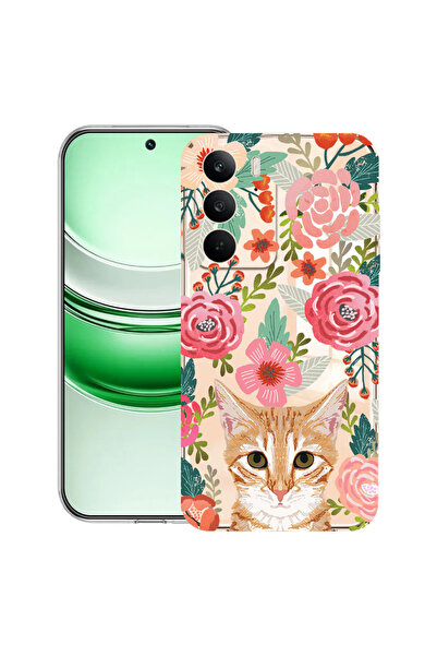 bestcase Carcasă transparentă din silicon pentru Realme C71, pisică și flori,...