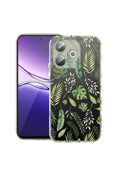 bestcase Прозрачен силиконов калъф за OPPO A5 Pro 5G, Зелени листа, 2042415 T 77
