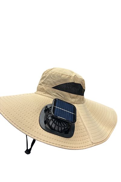 GOOG DESIGN Fan Double Ventilator Hat, Solar Safari Hat Double Propeller Beach Hat