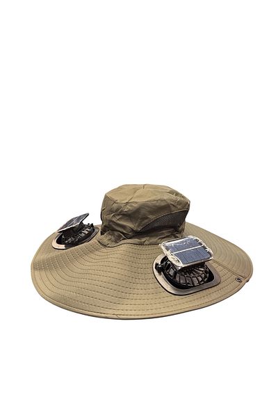 GOOG DESIGN Fan Double Ventilated Hat, Solar Safari Hat Double Propeller Beach Hat Green