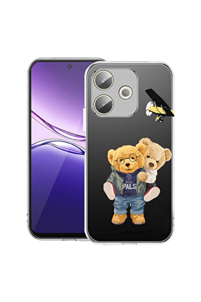 bestcase Husă transparentă din silicon pentru OPPO A5 Pro 5G, Ursuleț de pluș...