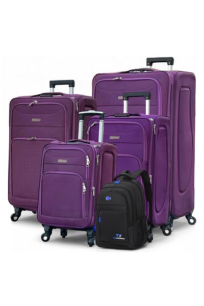 ZAAPPY Soft Material (20/24/28/32 Inch) Luggage - Stylish Backpack Combo, Purple