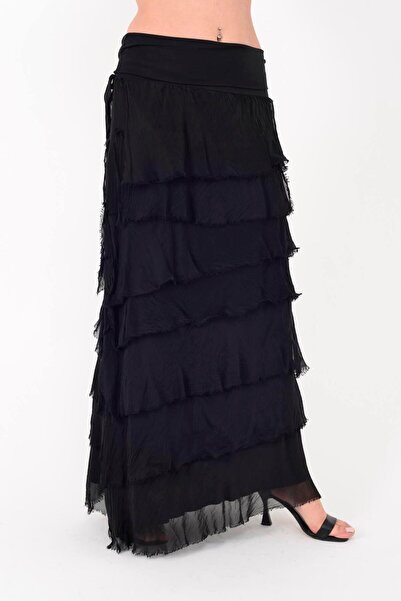 EREN STYLE Italian 2 Size Slimming Layered Silk Skirt & Strapless Dress