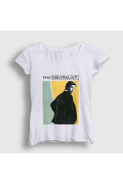 Presmono Women's White Patrick Jane the Mentalist T-Shirt 568432Tt