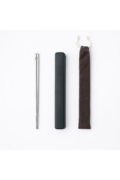 OEM Chinese chopsticks, premium stainless steel, with case and cover, washable, non-slip