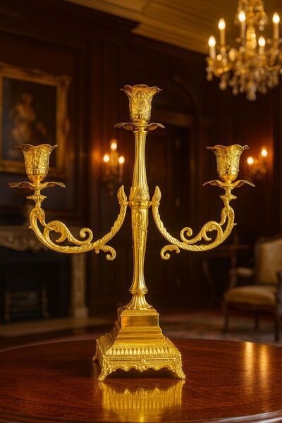 ALMASA شمعدان ثلاثي ذهبي