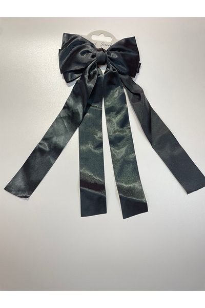 La She Accessories Black Color Long Fringe Ribbon Automatic Buckle