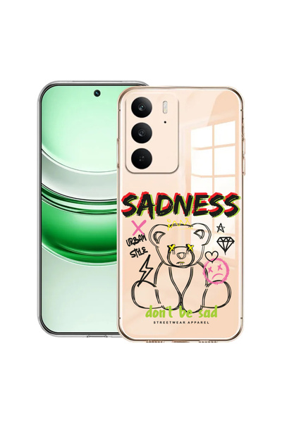 bestcase Carcasă transparentă din silicon pentru Realme C71, Teddy Bear Sadne...
