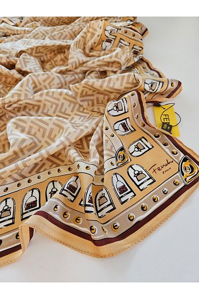 Webinay Home Roman Themed F Pattern Voile Silk Shawl Silk Scarf Hijab Roman Pattern