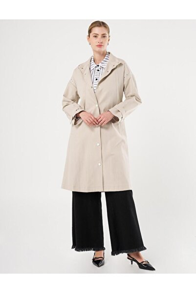 Kayra Grogren Bağlamalı Dik Yaka Kap KY-B25-74002 - Taş