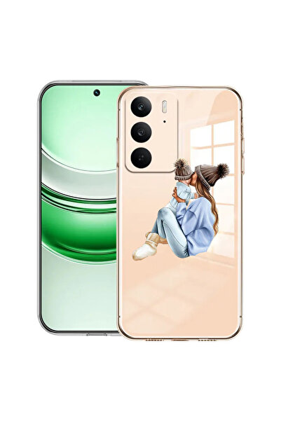 bestcase Carcasă transparentă din silicon pentru Realme C71, mamă fată cu băi...