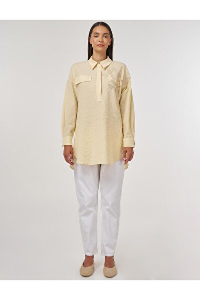 Kayra Çiçek Garnili Tunik KY-B25-71023 - A.Sarı