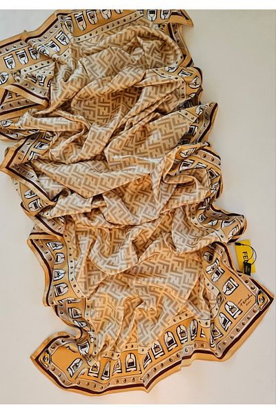 Webinay Home Roman Themed F Pattern Voile Silk Shawl Silk Scarf Hijab Roman Pattern