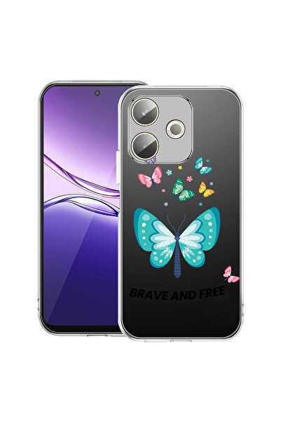 bestcase Carcasă transparentă din silicon pentru OPPO A5 Pro 5G, fluturi, 204...