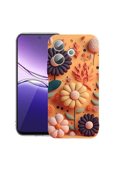 bestcase Carcasă transparentă din silicon pentru OPPO A5 Pro 5G, Happy Flower...