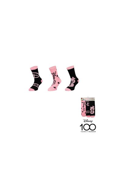 Minnie Mouse Set of 3 pairs of children's socks, black/pink, Minnie Mouse