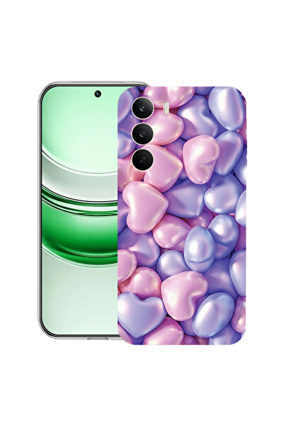 bestcase Carcasă transparentă din silicon pentru Realme C71, inimioare colora...