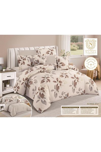 Roshen 100% cotton double-sided printed bedspread, 8-piece comforter set, size 230*250cm