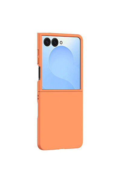 REDz Accessories Carcasă simplă cu folie de protecție pentru Samsung Galaxy Z Flip 7, rezistentă la șocuri, portocalie