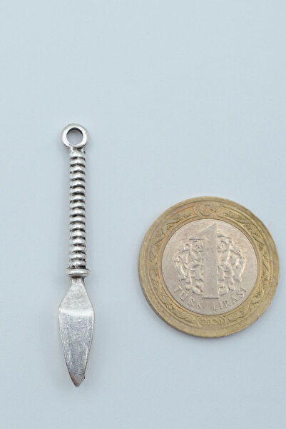 ıdr Mızrak Ucu Gümüş Kaplama Deri İp Kolye