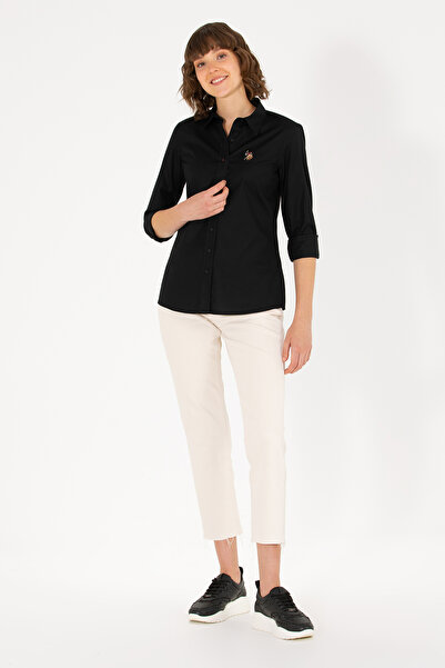 U.S. Polo Assn. Cămașă Slim fit uni cu broderie logo colorat