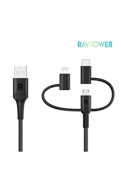 RavPower Combo Car Charger 38W with PD and USB Port, Type-C to Lightning Cable