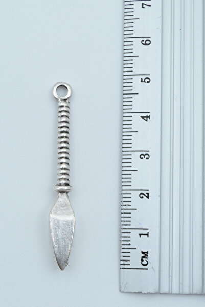 ıdr Mızrak Ucu Gümüş Kaplama Deri İp Kolye