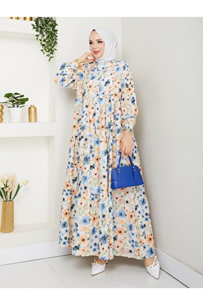 şevval butik Mango kumaş çiçekli elbise