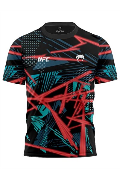 Lopron Antreman Forma Gym UFC t-shirt Fight Night T-Shirt Gece ışıkları Tişort