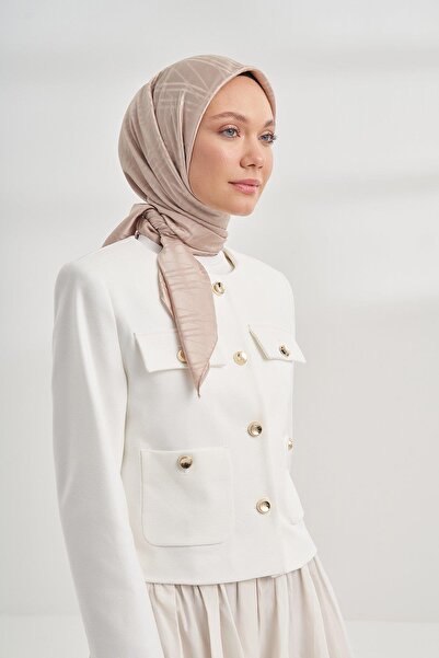 ARMANDA İTALYAN JAKAR ŞERİT DESEN EŞARP - VİZON