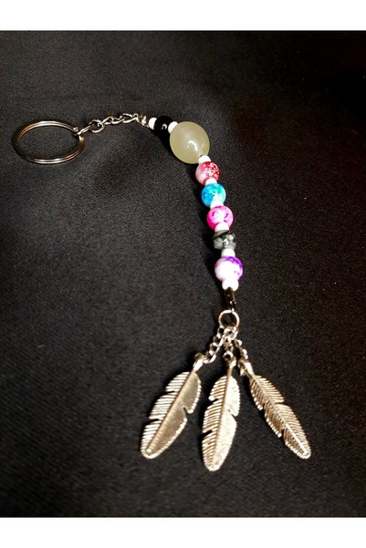 MRYart 3-Piece Keychain / Bag Accessory with Phosphorescent and Colored Beads