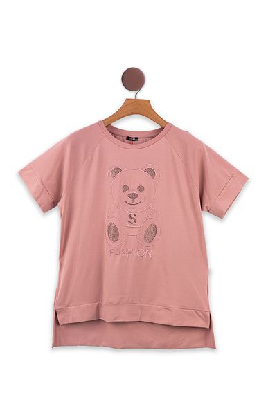 FOR WOMEN Girls' Pink Teddy Bear Fashion T-Shirt