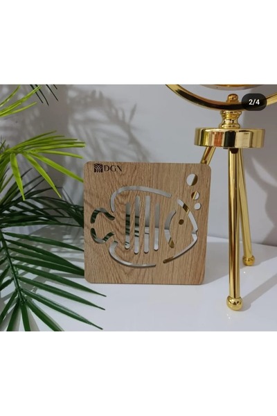 Kitchen Damys قاعدة إبريق الشاي الخشبية ذات النمط السمكي