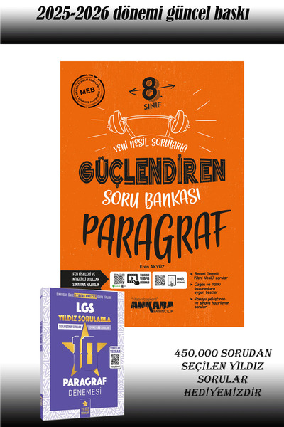 Ankara Yayıncılık 8. Sınıf Paragraf Güçlendiren Soru Bankası 2025-2026 Güncel...