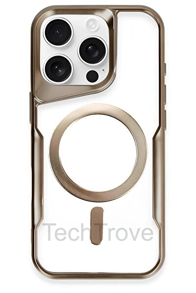 TechTrove iPhone 11 Pro Max Kılıf Magsafe Uyumlu Arkası Şefaf Tasarım Lazer K...